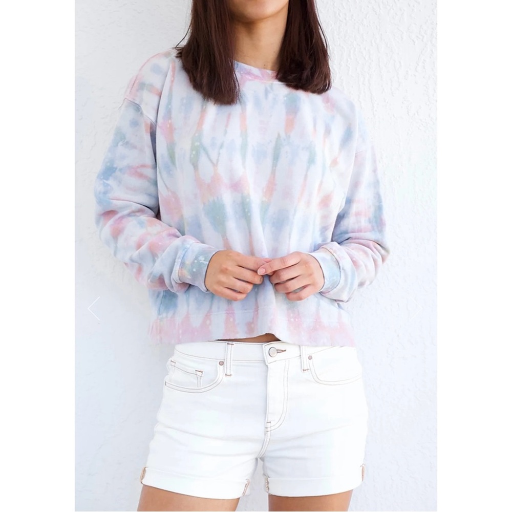Velvet by Graham & Spencer Jody Tie Dye Sweatshirt in Sunrise